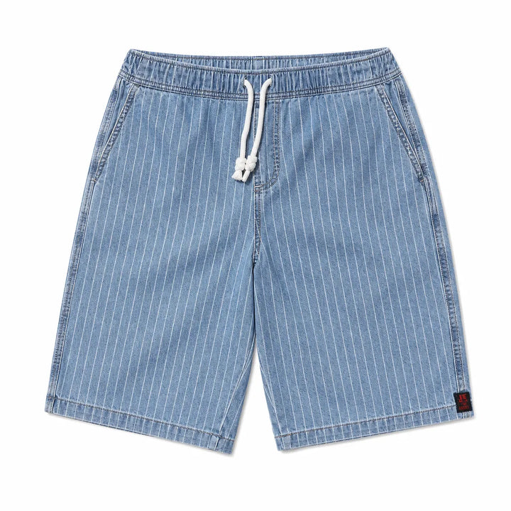 Sebastian Striped Denim Shorts - Color:Blue;Size:XS