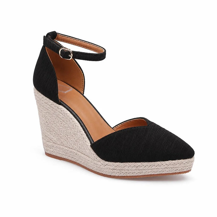 Women's Black William Pointed Wedge Sandals