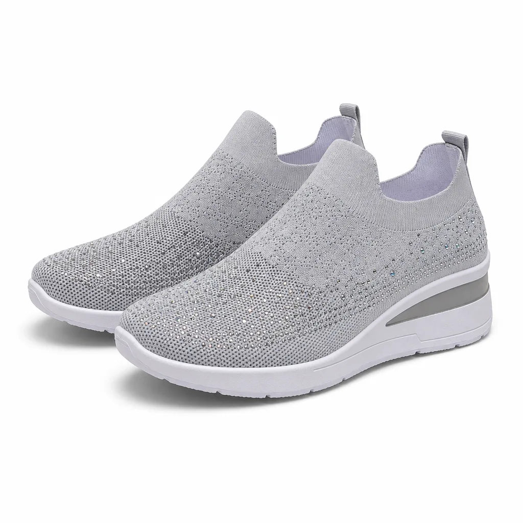 Selena Sock Sneakers - Color:Gray;Size:36