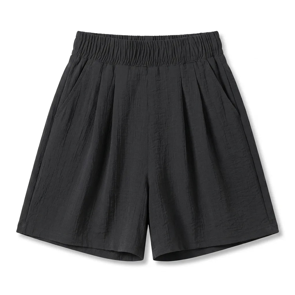 Selene Wide Leg Shorts - Color:Black;Size:M