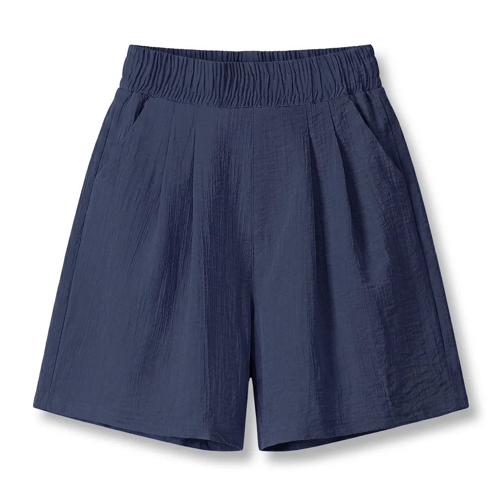 Selene Wide Leg Shorts - Color:Blue;Size:M