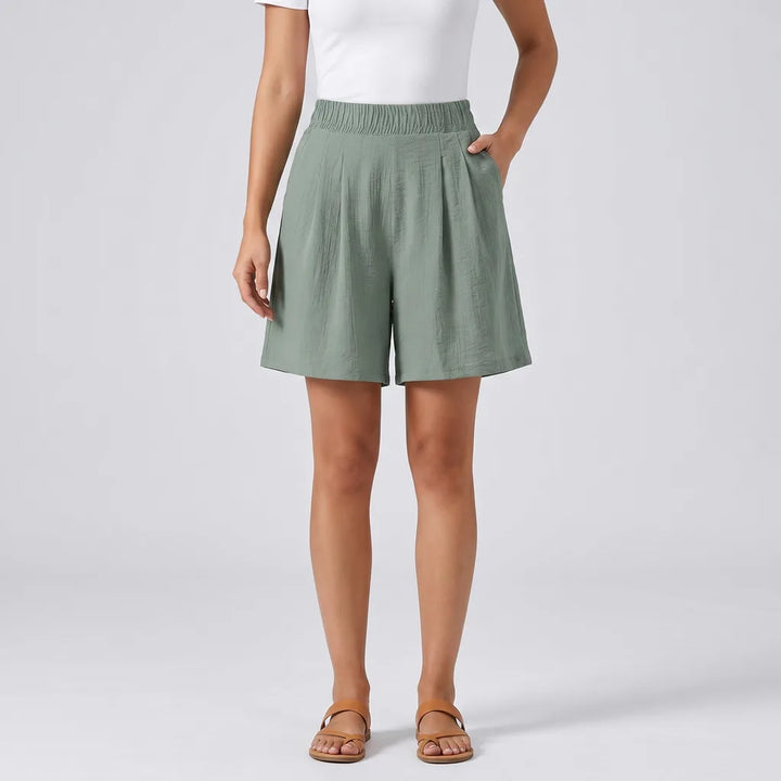 Women's Gray Selene Wide Leg Shorts