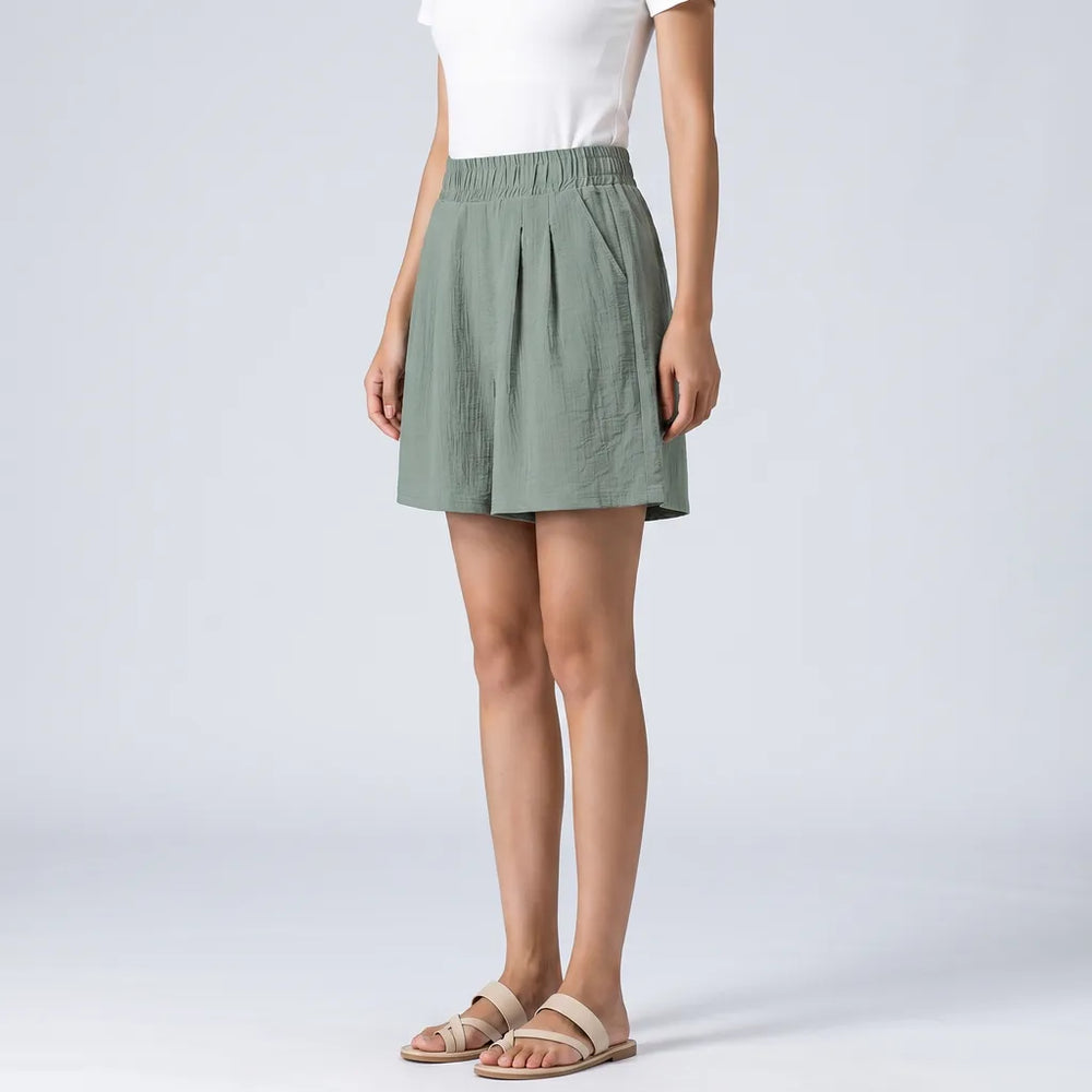 Women's Gray Selene Wide Leg Shorts