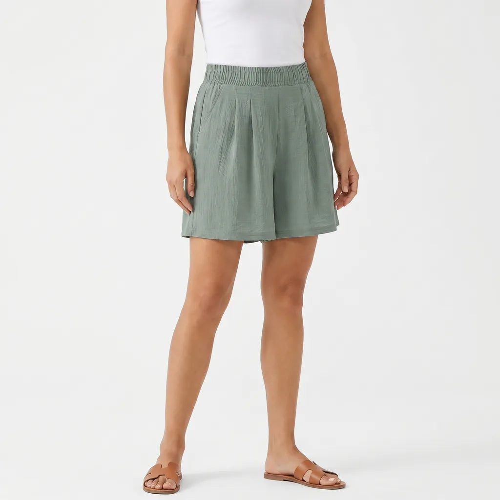 Women's Gray Selene Wide Leg Shorts