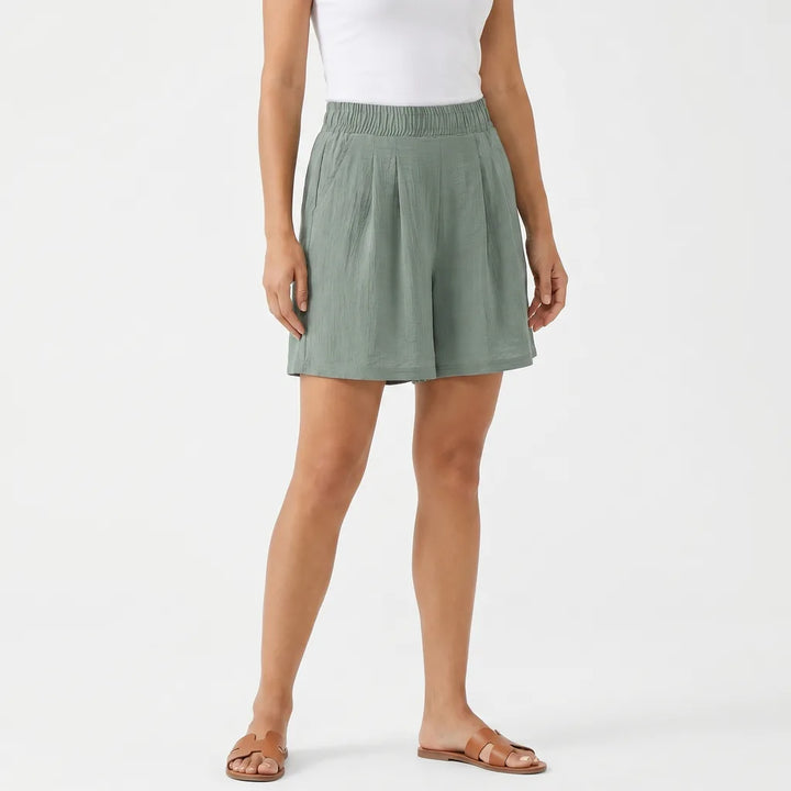 Women's Gray Selene Wide Leg Shorts