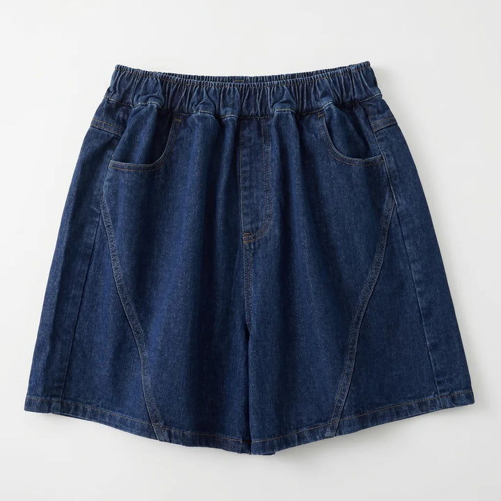 Sherry Cotton Shorts - Color:Blue;Size:S