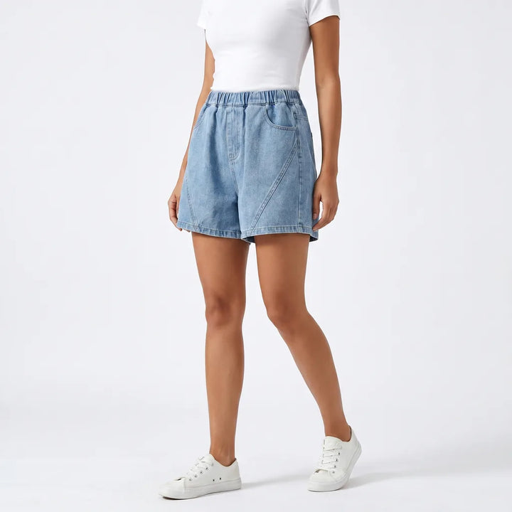 Women's Gray Sherman Wide-Leg Cotton Shorts