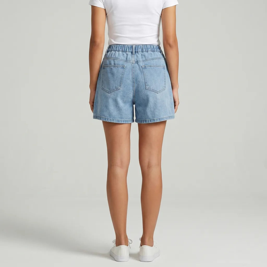 Women's Gray Sherman Wide-Leg Cotton Shorts