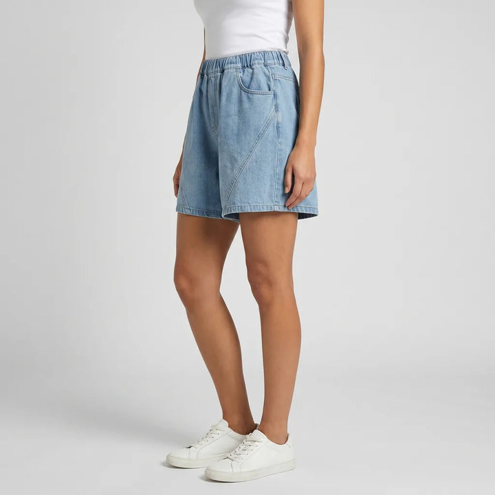 Women's Gray Sherman Wide-Leg Cotton Shorts