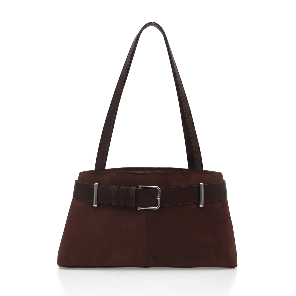 Sinclair Belted NY Designer Handbag - Color:Coffee