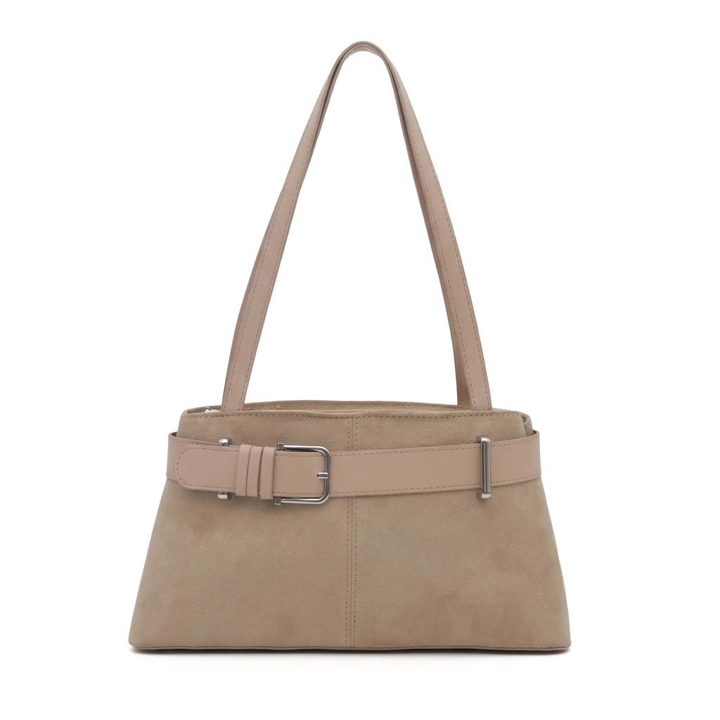 Sinclair Belted NY Designer Handbag - Color:Khaki