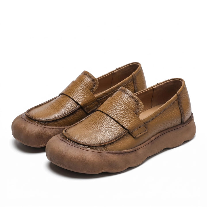 Sofia Platform Loafers - Color:Beige;Size:35