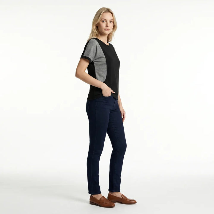 Black and Grey Buchanan Cotton Crewneck T-Shirt 2