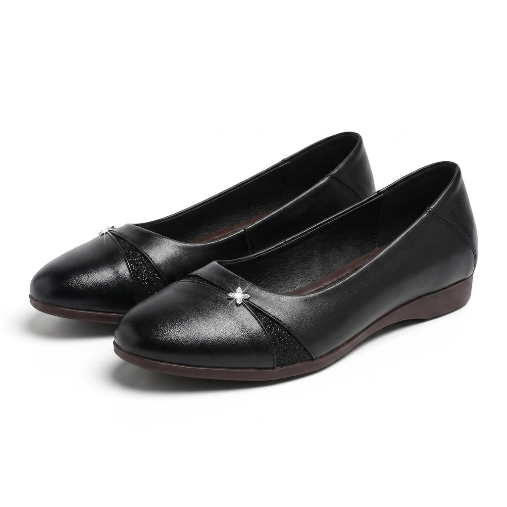 Sophia Moore Pointed Loafers - Color:Black;Size:35