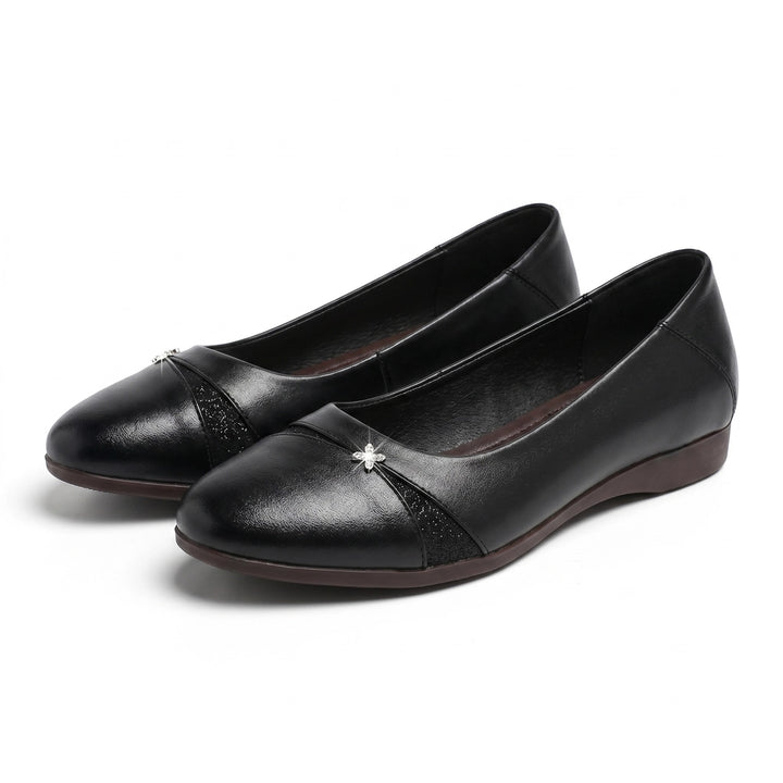 Sophia Moore Pointed Loafers - Color:Black;Size:35