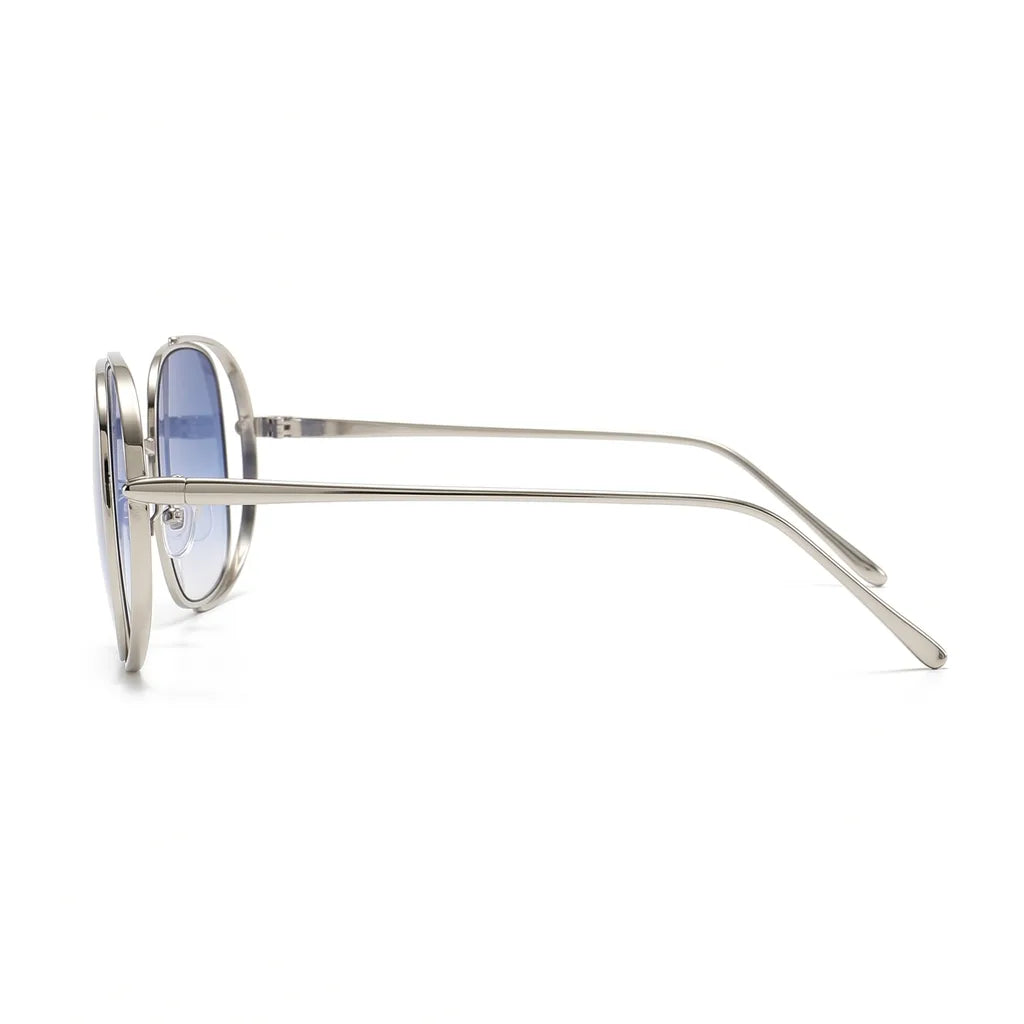 Women's C2 Silver Frame with Gradient Blue Lenses Stanhope Square Frame Shades