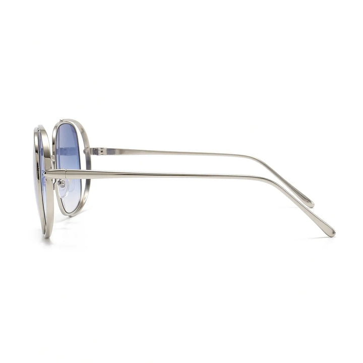 Women's C2 Silver Frame with Gradient Blue Lenses Stanhope Square Frame Shades