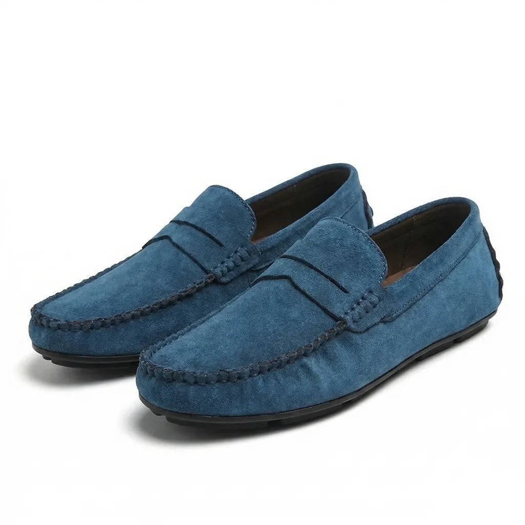 Stanton Suede Loafers - Color:Blue;Size:39