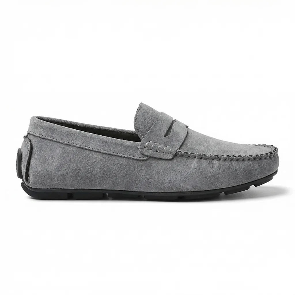 Gray Stanton Suede Driving Moccasins 3