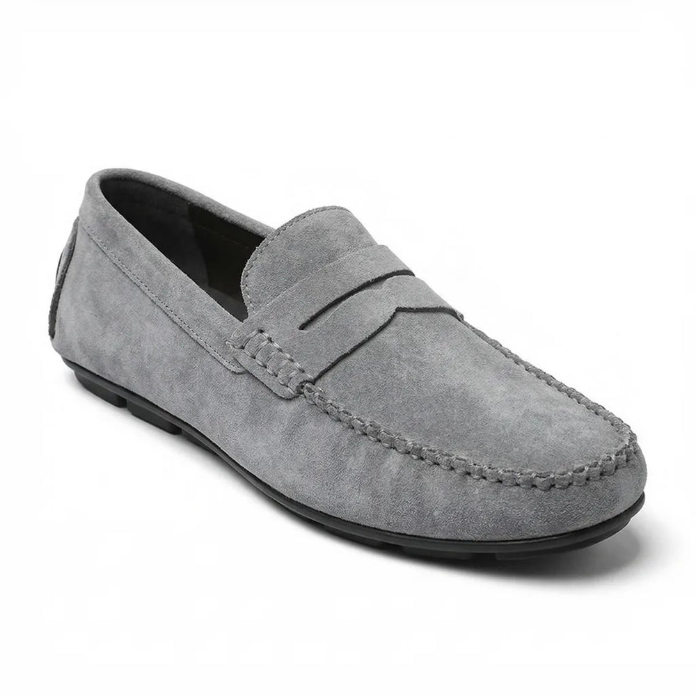 Gray Stanton Suede Driving Moccasins 1
