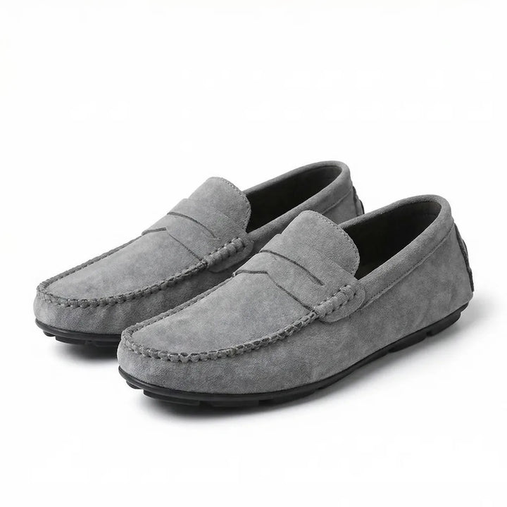 Gray Stanton Suede Driving Moccasins 2