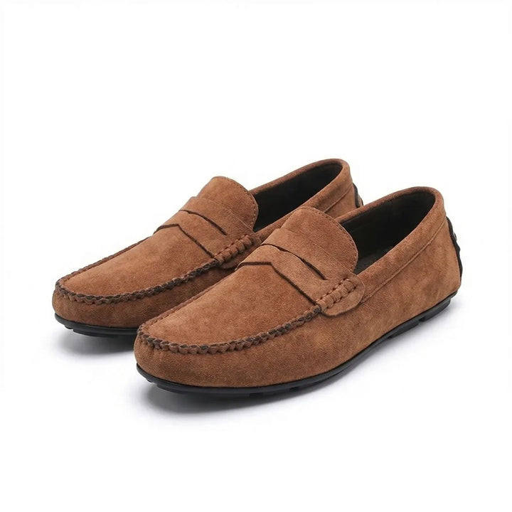 Stanton Suede Loafers - Color:Khaki;Size:39