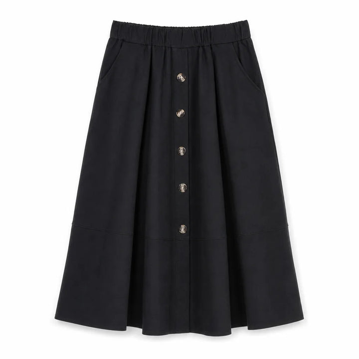 Stella A-Line Midi Skirt - Color:Black;Size:S