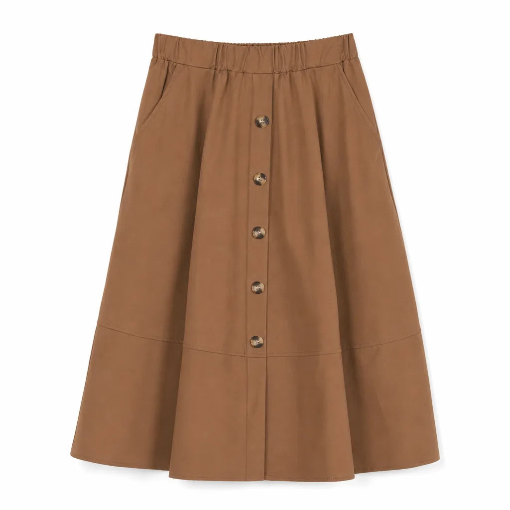 Stella A-Line Midi Skirt - Color:Red;Size:S