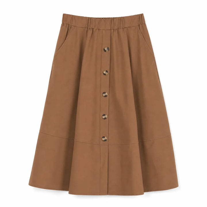 Stella A-Line Midi Skirt - Color:Red;Size:S