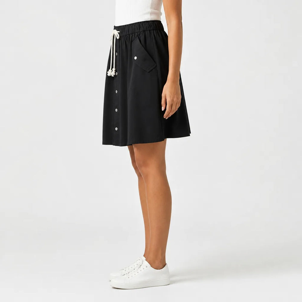 Women's Black navy Cartwright Gathered Midi Skirt