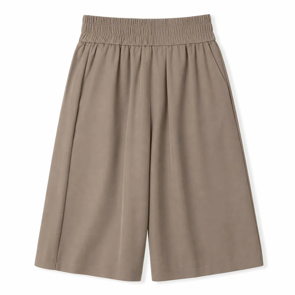 Stella Mid Waist Shorts - Color:Light Coffee;Size:S