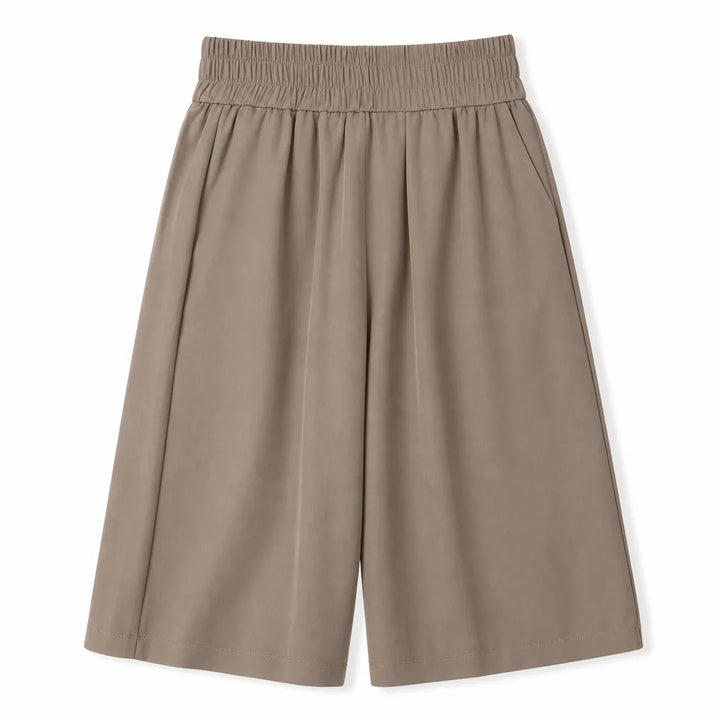 Stella Mid Waist Shorts - Color:Light Coffee;Size:S