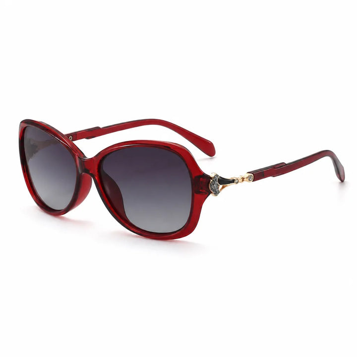 Stella Square Frame Shades - Color:Burgundy