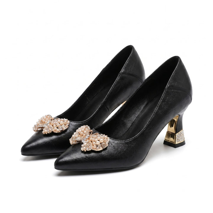 Stella Vance Pointed Pumps - Color:Black;Size:35