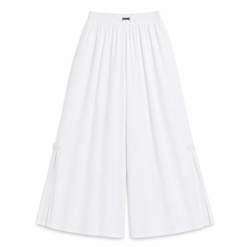 Stella Wide-Leg Trousers - Color:White;Size:M