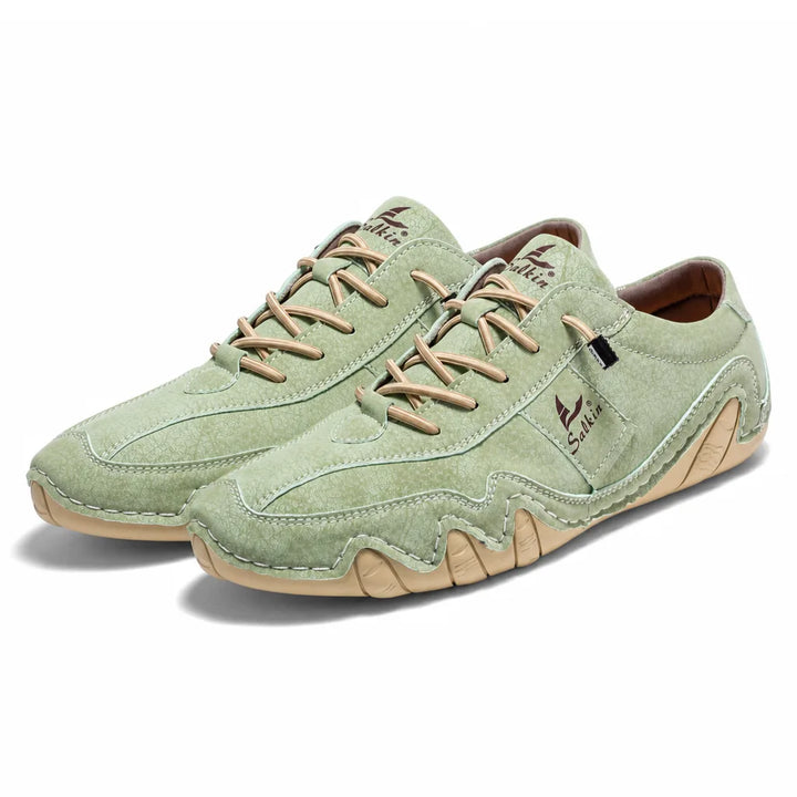 Sutton Lace-Up Trainers - Color:Green;Size:38