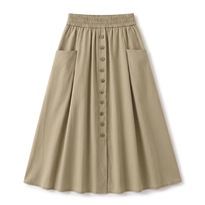 Talia Maxi Skirt - Color:Khaki;Size:S