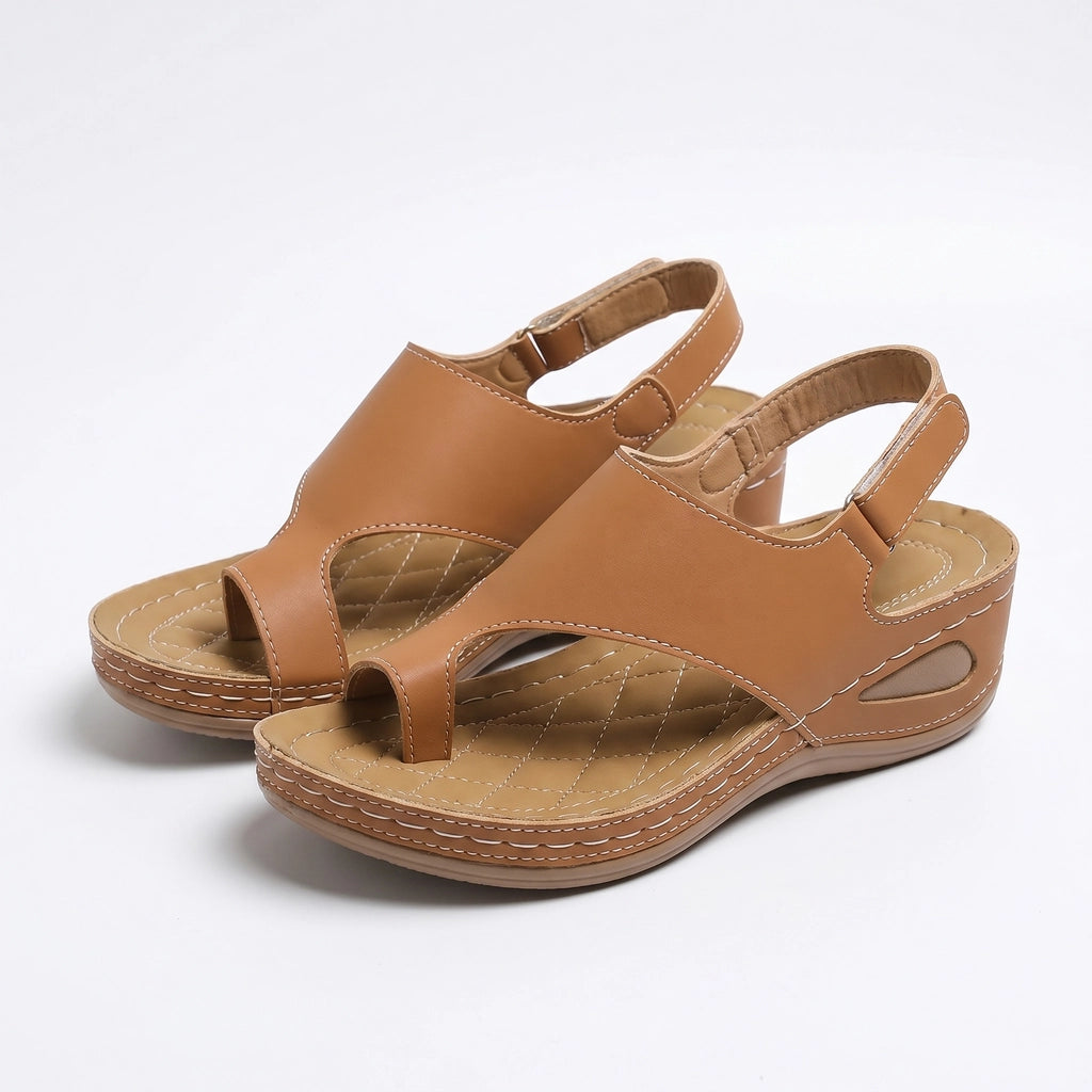 Natalie Toe-Loop Sandals - Color:Tan;Size:36