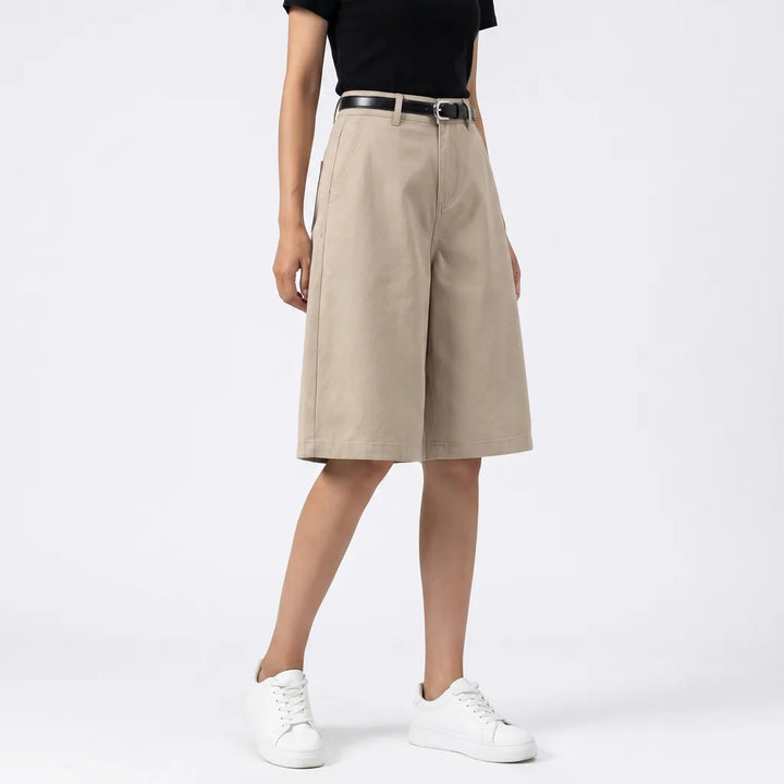 Women's Light Khaki Thornton High Waist Utility Shorts