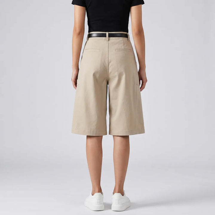Women's Light Khaki Thornton High Waist Utility Shorts