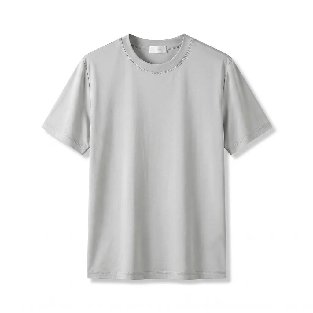 Tristan Silk Blend T-Shirt - Color:Light Gray;Size:S