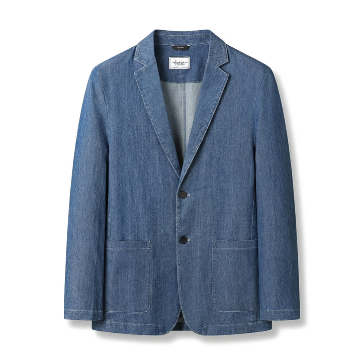 Truman Cotton Denim Blazer - Color:Dark Blue;Size:M
