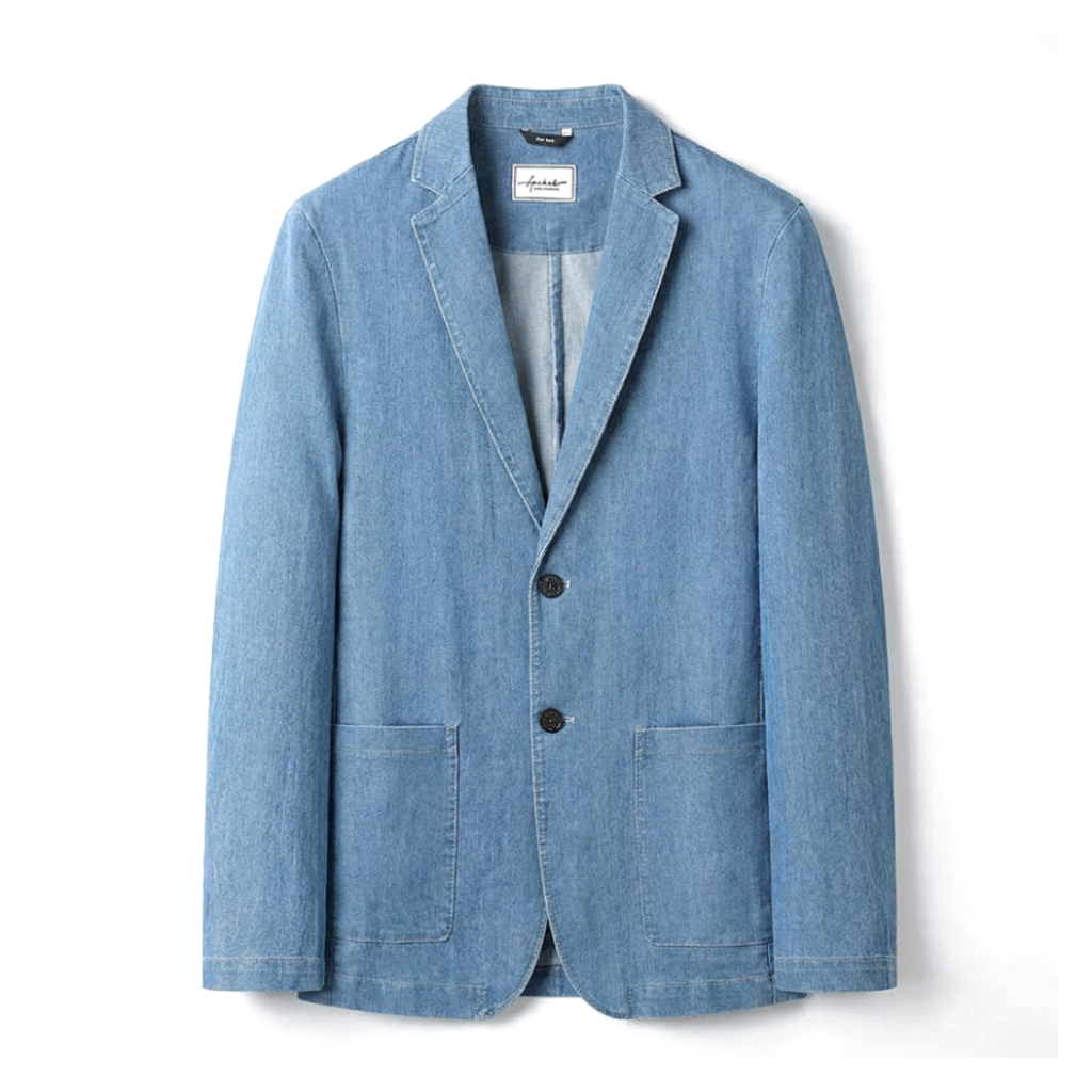 Truman Cotton Denim Blazer - Color:Light Blue;Size:M