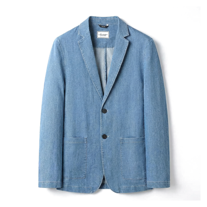 Truman Cotton Denim Blazer - Color:Light Blue;Size:M