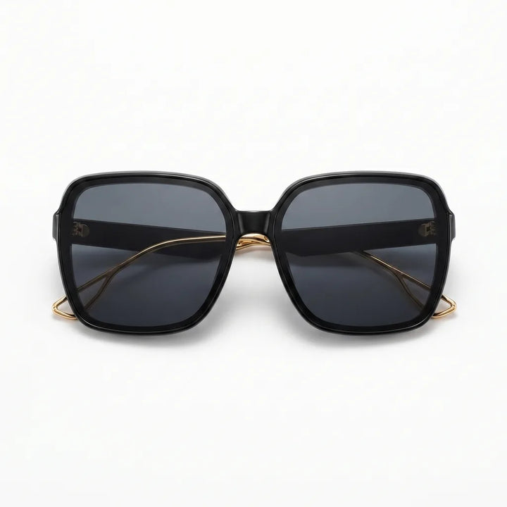 Women's Black frame with black-gray lenses Thomas Oversized Square Shades