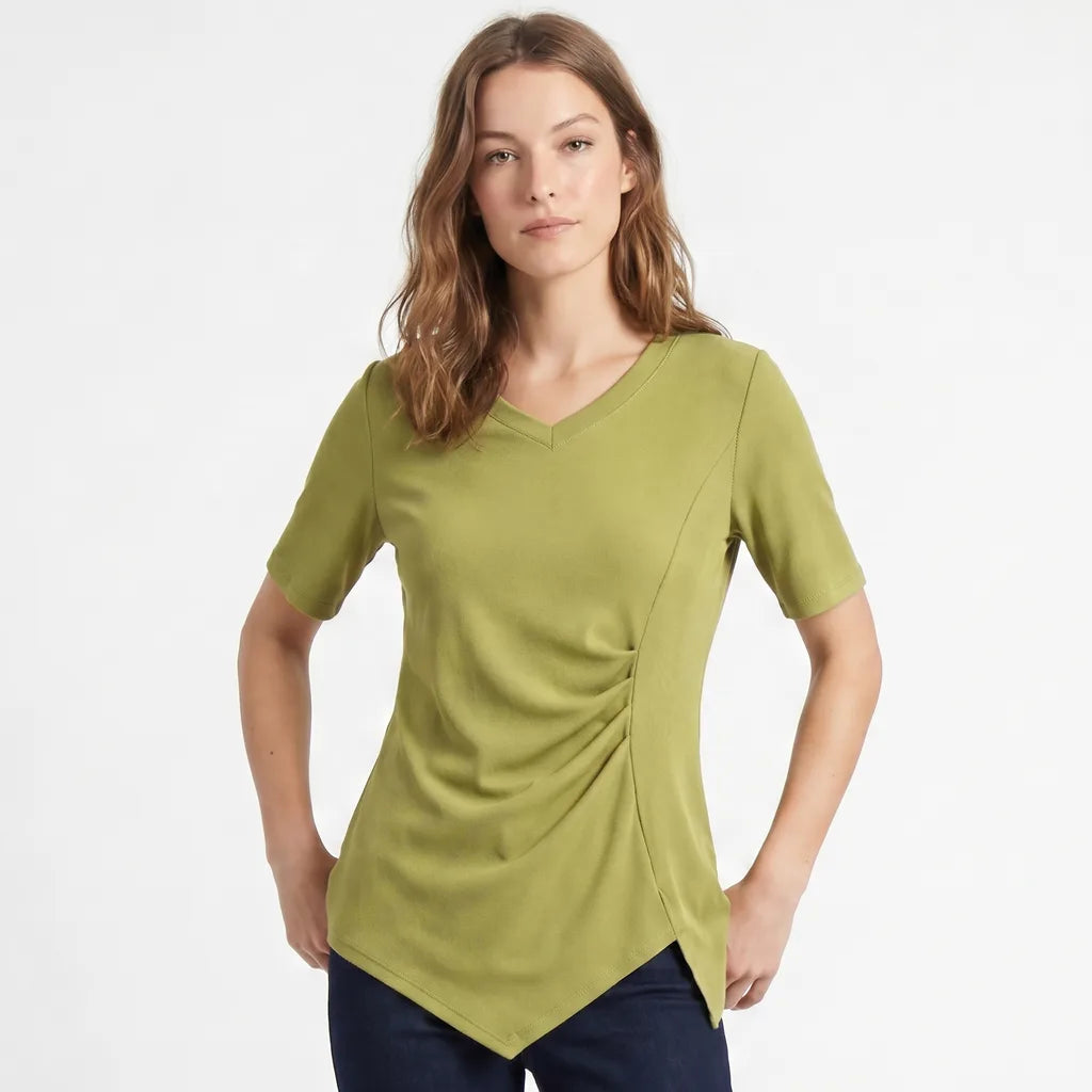 Callahan Pleated Cotton T-Shirt