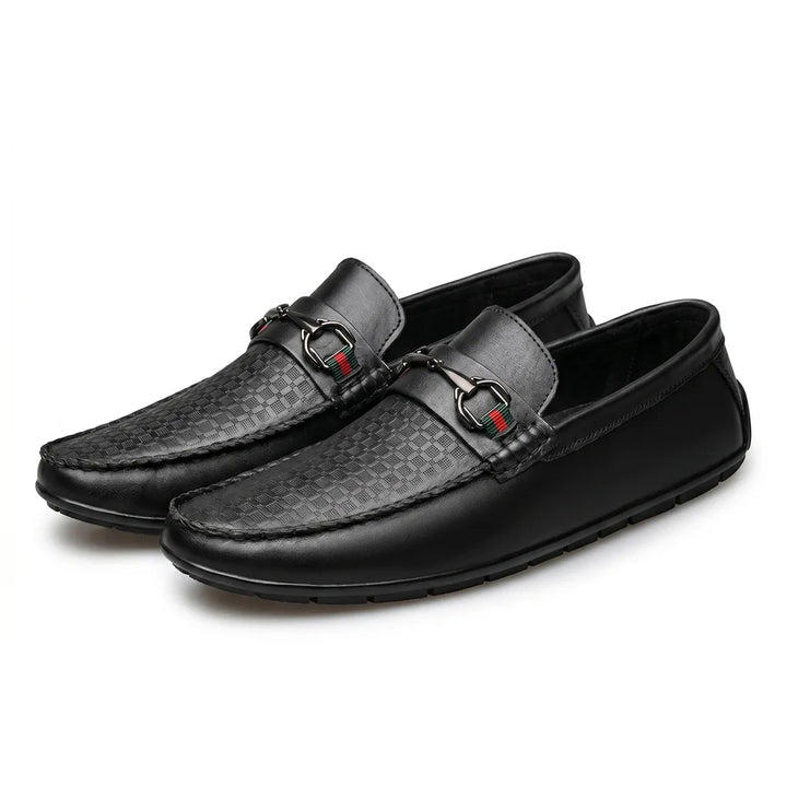 Verrano Leather Italian Loafers - Color:Black;Size:38