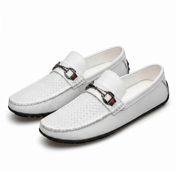 Verrano Leather Italian Loafers - Color:White;Size:38