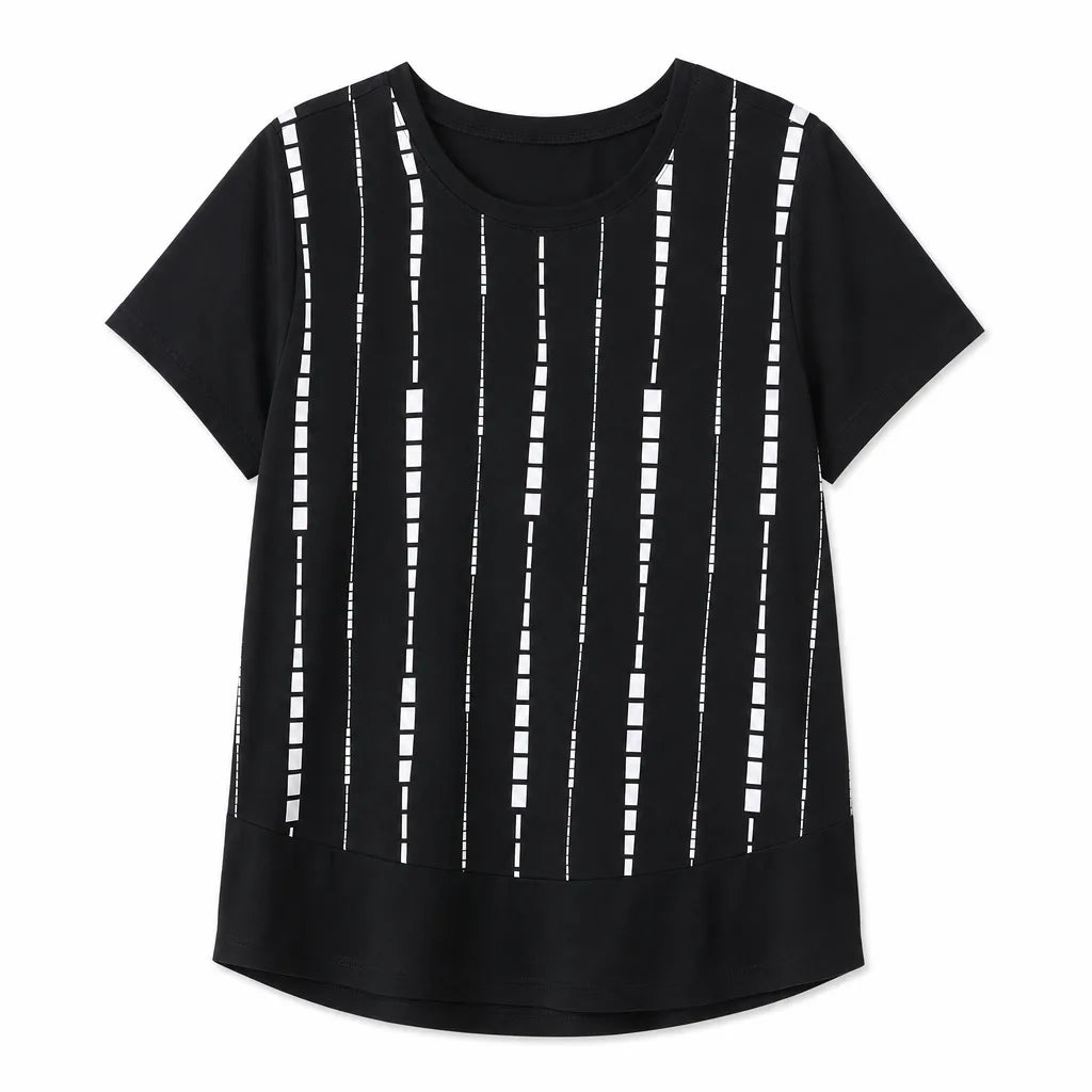 Victoria Crew Neck T-Shirt - Color:Black;Size:S