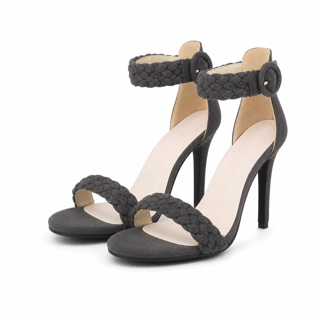 Victoria Suede Heels - Color:Gray;Size:35